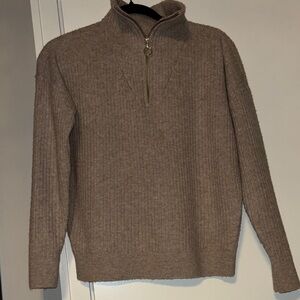 Women’s  Brown Half-Zip Sweater